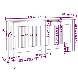 vidaXL Cache-radiateur noir 172x19x81,5 cm MDF pas cher