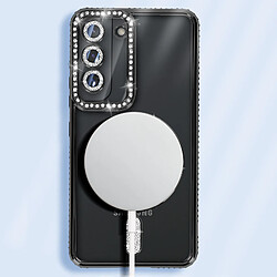 Avizar Coque Diamant pour Samsung Galaxy S22 MagSafe Contour Strass Noir pas cher