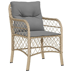 Acheter Maison Chic Lot de 2 Chaises de jardin avec coussins | chaises Relax d'extérieur mélange beige rotin -GKD63117