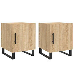 Maison Chic Lot de 2 Tables de chevet - Tables de Nuit chêne sonoma 40x40x50 cm bois ingénierie