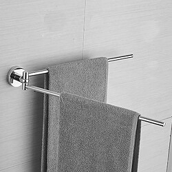 Acheter Universal Bâton de serviette tournant de salle de bains en acier inoxydable cercle longitudinal double anneau de serviette porte-serviettes fixation murale de toilette