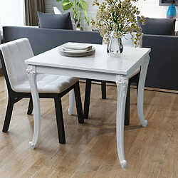 Maison Chic Table de salle à manger,Table à dîner 80 x 80 x 76 cm Laquée Blanche -GKD13573