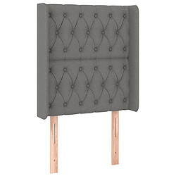 Maison Chic Tête de lit scandinave avec oreilles,meuble de chambre Gris foncé 83x16x118/128 cm Tissu -MN69291