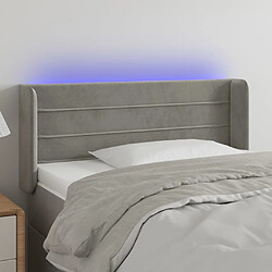 Maison Chic Tête de lit scandinave à LED,meuble de chambre Gris clair 93x16x78/88 cm Velours -MN56634