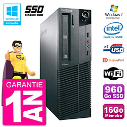 PC Lenovo ThinkCentre M82 SFF G2020 RAM 16Go SSD 960Go Graveur DVD Wifi W7 - Occasion