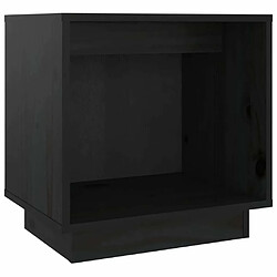 Maison Chic Table de chevet,Table de nuit,Table d'appoint pour salon Noir 40x30x40 cm Bois de pin solide -MN51102