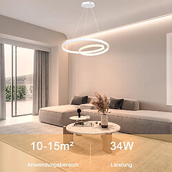 Avis NETTLIFE Suspension LED Moderne Fer 34W Blanc Diam.40cm Dimmable Un design créatif pour Salon Chambre Cuisine Salle à manger