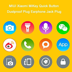 Wewoo pour Xiaomi MiKey Bouton Rapide Antipoussière noir Plug Écouteur Prise Jack pas cher