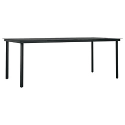 vidaXL Table à dîner de jardin Noir 200x100x74 cm Acier et verre