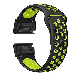 Bracelet en silicone deux couleurs noir/vert pour votre Garmin Fenix 5X/Fenix 3