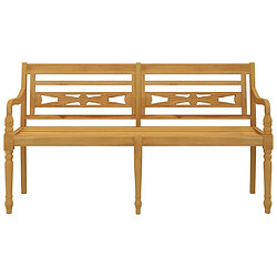 Helloshop26 Banc de jardin meuble de patio d'extérieur terrasse 150 x 51,5 x 84 cm bois massif de teck 02_0011033