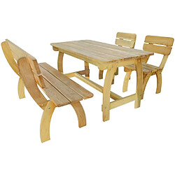 Maison Chic Jeu de salle à manger d'extérieur 4 pcs,Mobilier de salle à manger d'extérieur,Meuble à dîner Bois de pin imprégné -GKD713800