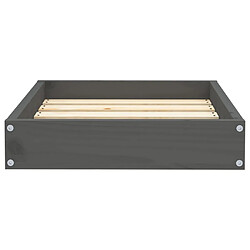 Avis vidaXL Lit pour chien Gris 51,5x44x9 cm Bois de pin solide