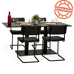 Alterego Pied de table 'NERO DOUBLE' 75 en métal peint noir