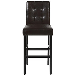 Acheter Beliani Tabouret de bar Cuir PU Marron MADISON