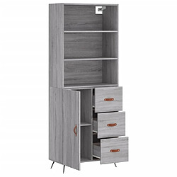 Avis vidaXL Buffet haut Sonoma gris 69,5x34x180 cm Bois d'ingénierie