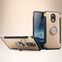 Wewoo Coque Étui de protection magnétique à 360 degrés avec anneau de rotation pour Galaxy C8 / J7 Plus or