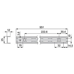 Avis Lot de 10 Profils armoire Jagmet Emuca perforation double 951 mm