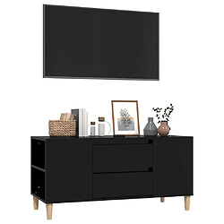 Avis vidaXL Meuble TV Noir 102x44,5x50 cm Bois d'ingénierie