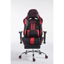 Decoshop26 Fauteuil de bureau gamer avec repose-pieds extensible mécanisme de bascule en PVC noir / rouge 10_0002746