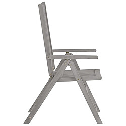 Avis vidaXL Chaises inclinables de jardin lot de 2 Gris Bois solide acacia