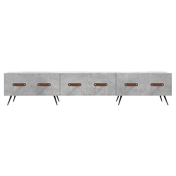 Acheter vidaXL Meuble TV gris béton 150x36x30 cm bois d'ingénierie