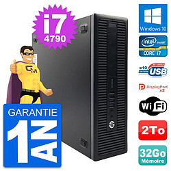 PC HP ProDesk 600 G1 SFF Intel i7-4790 RAM 32Go Disque Dur 2To Windows 10 Wifi - Occasion