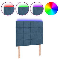 Maison Chic Tête de lit moderne à LED lumineuse pour chambre - Décoration de lit Bleu foncé 80x5x118/128 cm Velours -MN85313