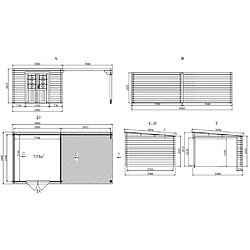 Avis Eden Partenaire Jardin Abri de jardin toit plat avec auvent en bois 2,98 x 5,96 m.