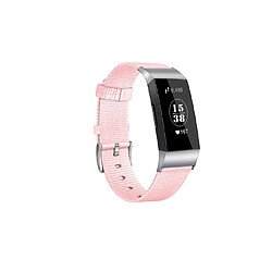 YP Select Bandes compatibles avec Fitbit Charge 3, bracelet de montre respirant en tissu tissé - Rose