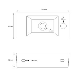 Vasque avec vidage sans trop-plein 40x18,5x10 cm Blanc en céramique ML-Design pas cher