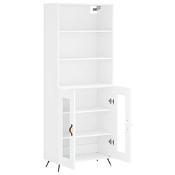 Avis vidaXL Buffet haut Blanc 69,5x34x180 cm Bois d'ingénierie