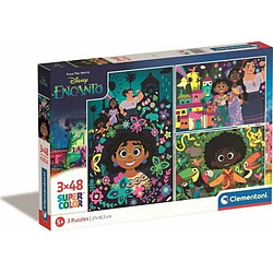 Clementoni- Disney Encanto Supercolor Encanto-3x48 Enfants 5 Ans, Boîte De 3 (48 Pièces), Puzzle Dessin Animé-Fabriqué en Italie, 25286