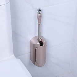 Universal Porte-brosse de toilette en acier inoxydable Ensemble d'outils de nettoyage de la salle de bains de l'hôtel Ouverture automatique Fermeture Porte-brosse amovible en plastique(Rose)