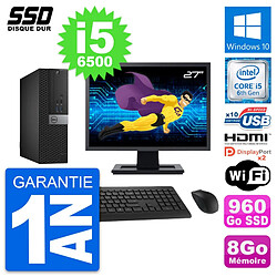 PC Dell 5040 SFF Ecran 27" Intel i5-6500 RAM 8Go SSD 960Go HDMI Windows 10 Wifi - Occasion