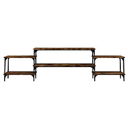 Maison Chic Meuble TV scandinave - Banc TV pour salon chêne fumé 197x35x52 cm bois d'ingénierie -MN31722 pas cher