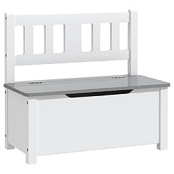 vidaXL Banc de rangement enfants Blanc et gris