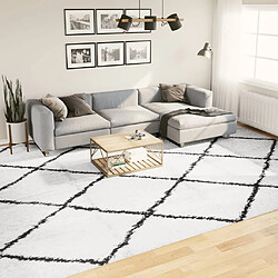 vidaXL Tapis shaggy à poils longs moderne crème et noir 300x400 cm