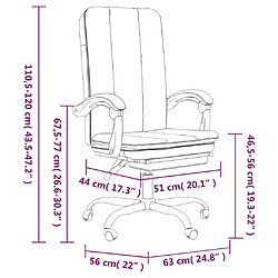 vidaXL Fauteuil inclinable de bureau Blanc Similicuir pas cher