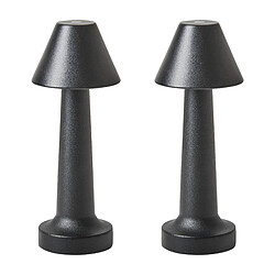 Beliani Lot de 2 lampes de table sans fil noir JOANES