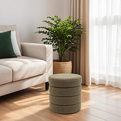 Mobili Rebecca Pouf avec rangement Rebecca Mobili Bunya 40x37x37 Tissu Polyester MDF Vert Olive Moderne