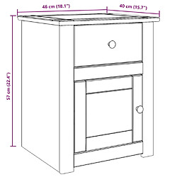 vidaXL Table de chevet Panama 46x40x57 cm bois massif de pin pas cher