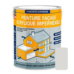 PRO COM Peinture façade PROCOM crépi, façade à relief, imperméabilisation et protection des façades - Durable jusqu'à 10 ans-2.5 litres-Gris Granit ( RAL 7035)