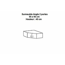 Inside 75 Surmeuble chêne pour angle dressing LAVAL 2 portes