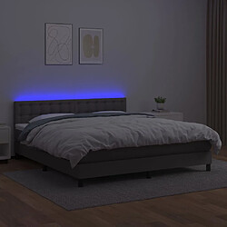 Avis vidaXL Sommier à lattes de lit avec matelas et LED Gris 180x200 cm