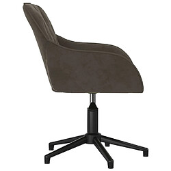 Avis Helloshop26 Chaise fauteuil siège pivotante de bureau informatique étude foncé velours gris 02_0024130