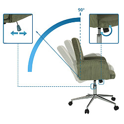 Chaise de bureau / Chaise pivotante / Chaise coque SOLAO CORD tissu vert foncé hjh OFFICE