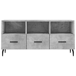 Acheter vidaXL Meuble TV gris béton 102x36x50 cm bois d'ingénierie