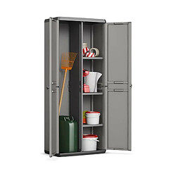 KIS Armoire de rangement utilitaire Piu - 68 x 39 x 166 cm - Gris anthracite et noir