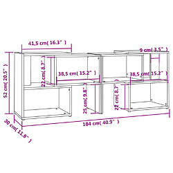 vidaXL Meuble TV Gris 104x30x52 cm Bois d'ingénierie pas cher